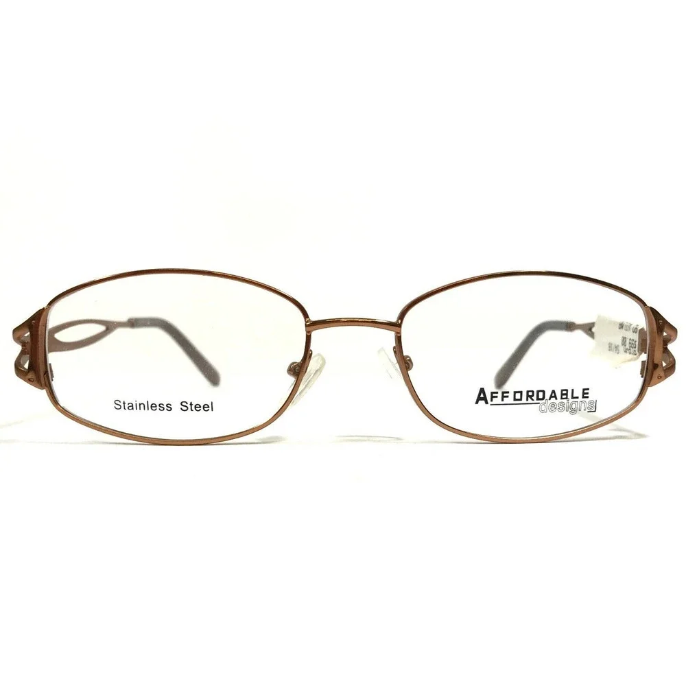 Affordable Designs Eyeglasses Frames WILMA Brown Rectangular Full Rim 54-18-145